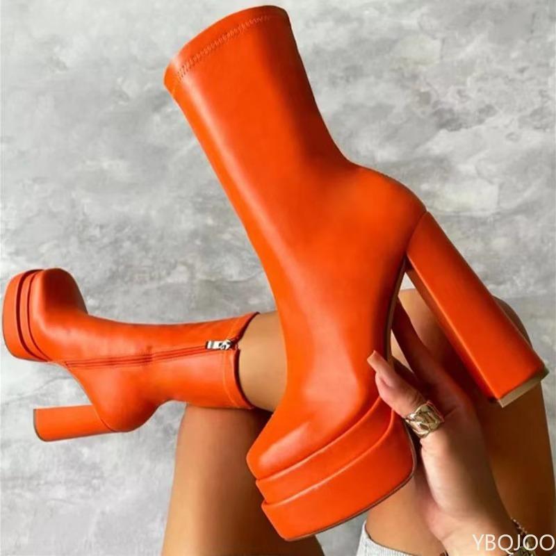 Woman Shoe New in Fashion Platform Boots Ladies High Quality Luxury Women Leather Boots Super High Heels Designer Boots Women