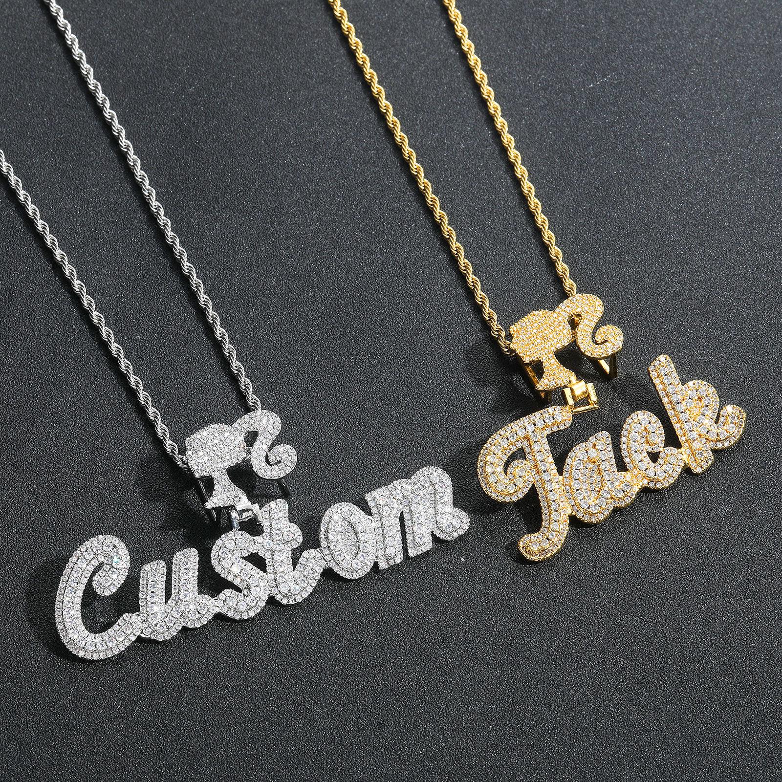 

Custom Barbie Buckle Splice Pendant Necklace for Women - Fashionable and Versatile 1 letter (with 3mm*60cm steel chain) срібний