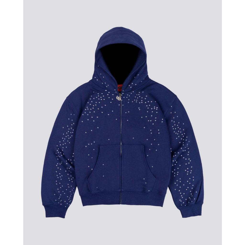 BeatStreet Chic Unisex Starry Sky Rhinestone Hoodie Women Modern Padded Shoulder Zipper Long Sleeve Jacket Street Casual Lady Sweatshirt