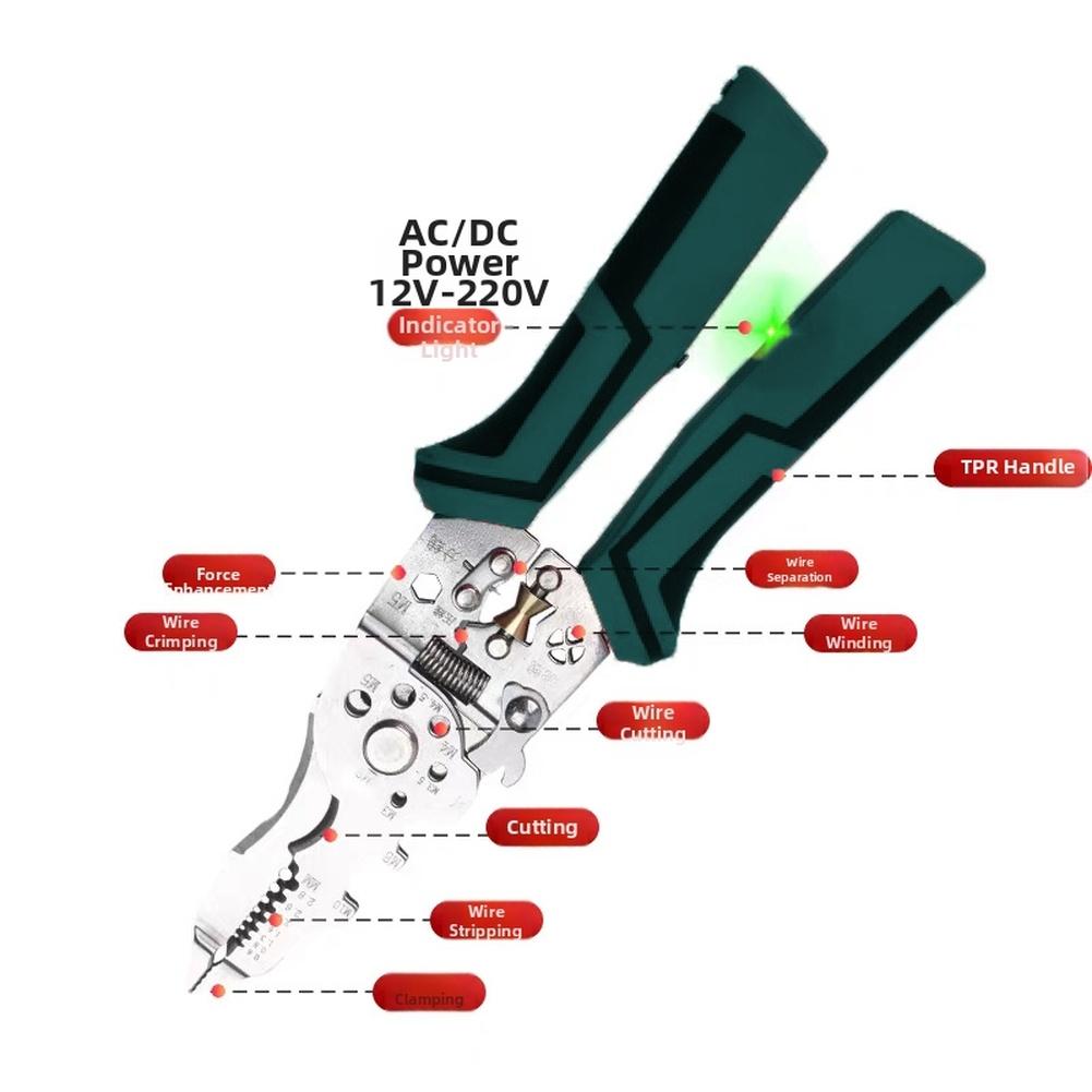 Wire Stripper 16 In 1 Multi Tool Pliers with Voltage Tester Crimping Cutting and Stripping for Electricians and Technicians