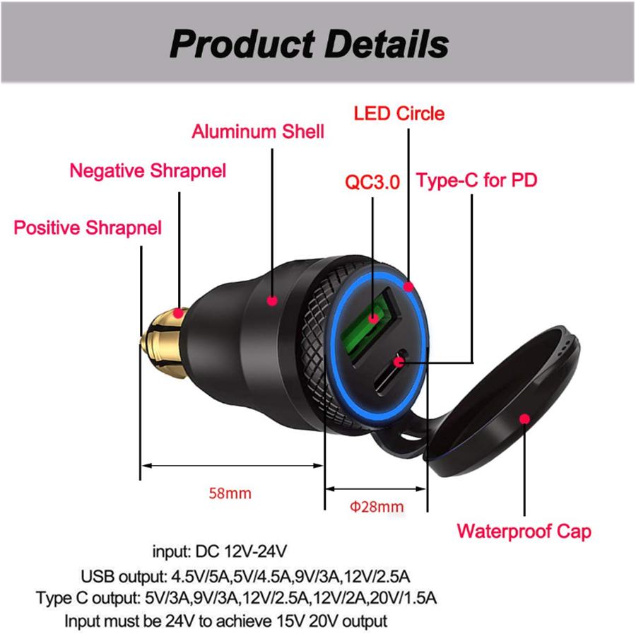 Waterproof USB Charger For BMW
