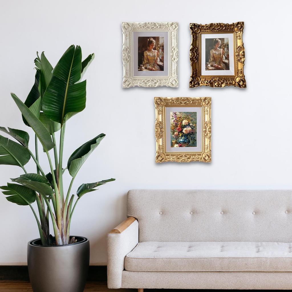 Retro Design Photo Frame Wall Art Resin Craft Home Decor Wall Mounted for Restaurant Living Room Office Apartment Birthday Gift