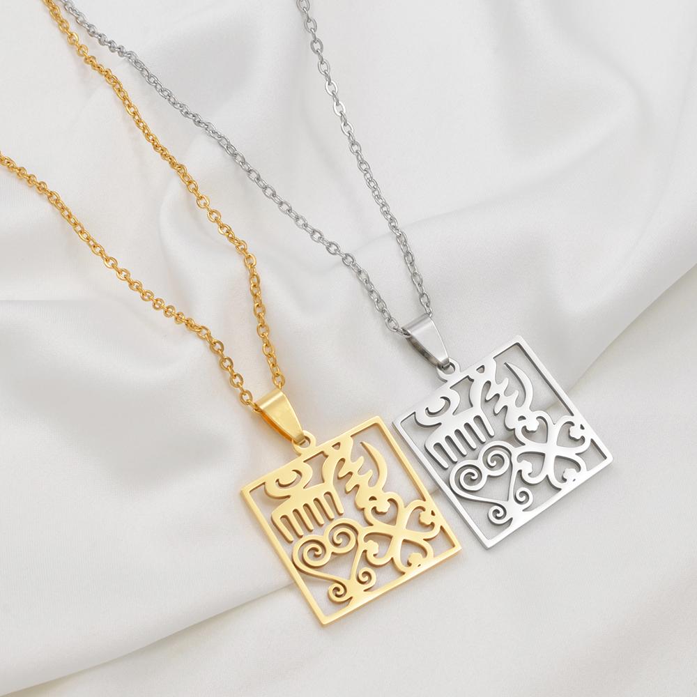 Anniyo Ancient African Traditional Culture Gye Nyame Symbols Ancient Egypt Pendant Necklaces Stainless Steel Jewelry @367221