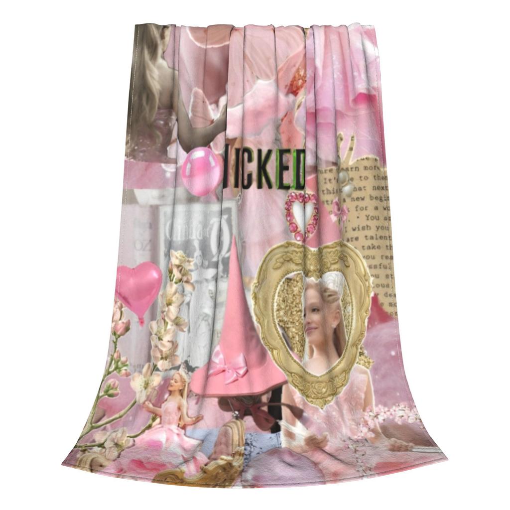 Wicked Elphaba & Glinda Tonal Blankets Magic Movie Fuzzy Throw Blanket Bed Sofa Printed Lightweight Portable Rug Piece