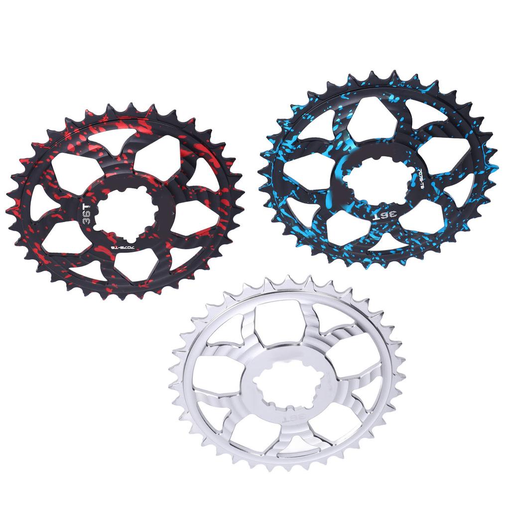 36T Bike Chainring 7075 Aluminum Alloy Lightweight Positive Negative Tooth Round Chainwheel for GXP