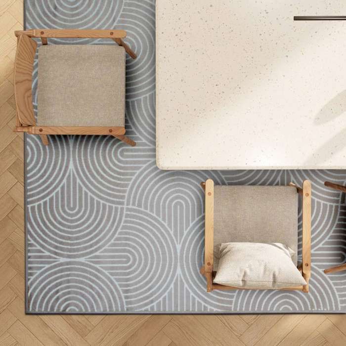 Tapis salon à relief moderne beige sable 190x240