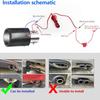 Țeavă de Eșapament cu LED pentru Mașină, Tip Muffler, Dreaptă, Lumină Roșie/Albastră, Flăcări, Modificată, Ieșire Unică, Țeavă de Eșapament, Gâtul Cozii