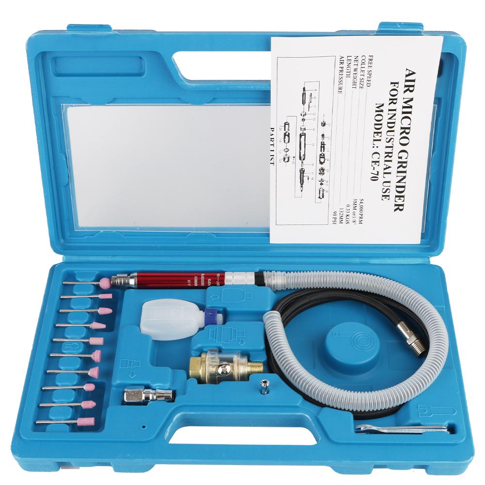 

17pcs Grinding Mill Engraving Tool 90PSI 58000RPM Mini Pencil Polishing Machine For Pneumatic Tools Micro Pneumatic Air Die Grinder 17pcs