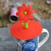 Dustproof Silicone Cup Cover Leakproof Glass Mugs Cap Flowers Adorn Water Drinking Cup Lid  Coffee