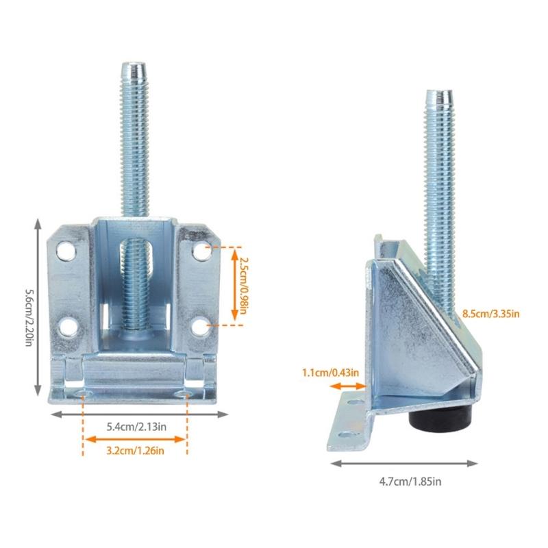 Pacote com 4 Pés Ajustáveis para ArmárioPés de Suporte de Móveis de Metal de Alta Resistência com Design Antiderrapante Para Estabilidade de Guarda-roupa