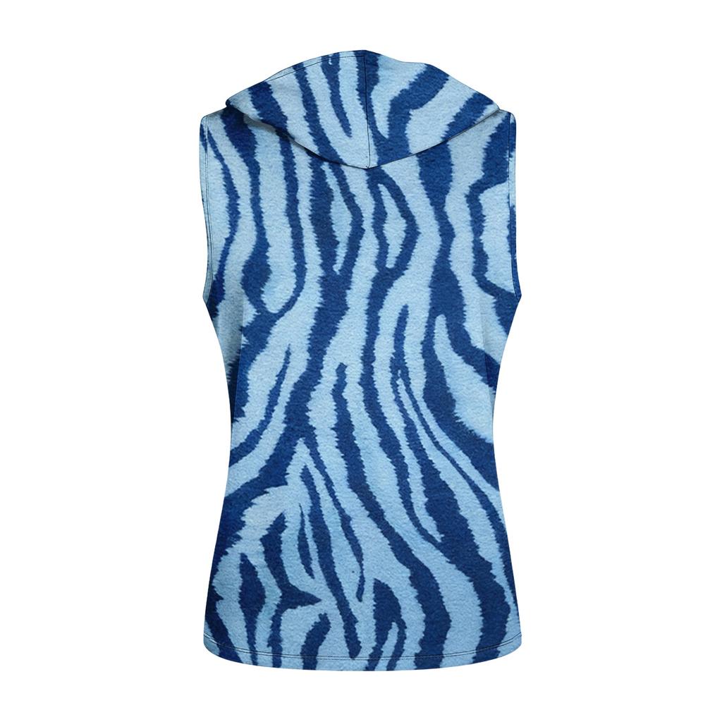 Men's Sleeveless Hoodie Lightweight Casual Vest with Leopard Print Pattern Fashionable Design for Summer Outdoor Activities Gym and Daily Wear