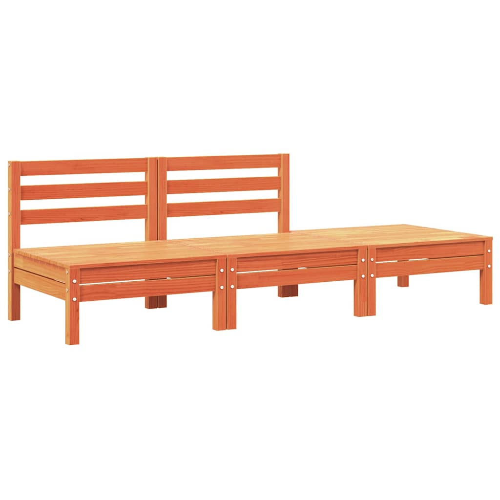 Vidaxl Ogrodowa Sofa 3-Osobowa, Woskowy Brąz, Lite Drewno Sosnowe