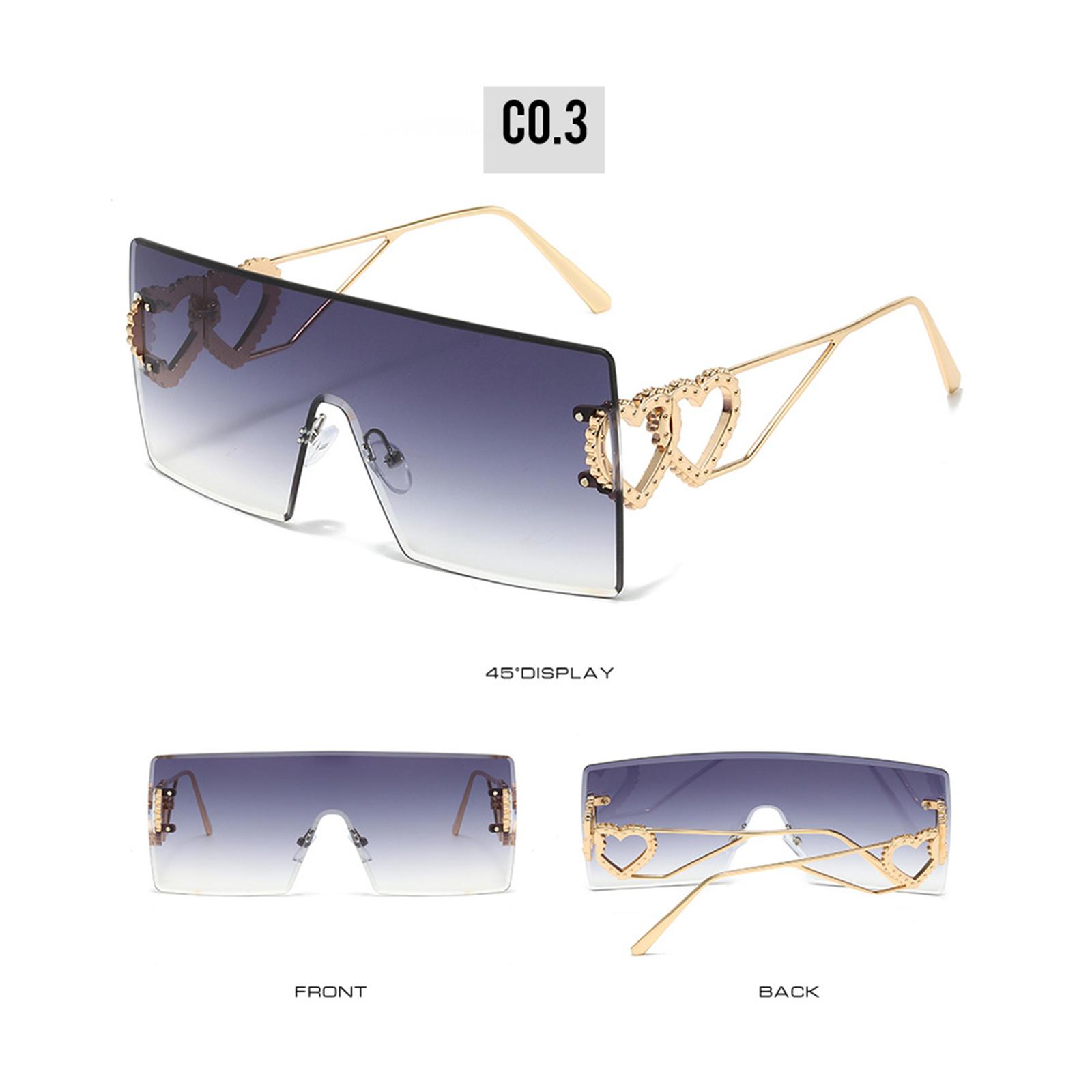 Conjoined Fashion Heart-Shaped Frameless Sunglasses With Trendy One Size