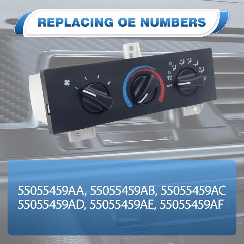 55055459AE 55055459AF for Dodge Ram Van 6 Cyl 3.9L, 8 Cyl 5.2L, 8 Cyl 5.9L 1998-2003 AC Heater Manual Climate Temp Control Panel