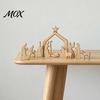 Tabletop Nativity Display Christmas Table Decorations, Wooden Scene Sculpture, Stable Baby Decorations Saint And Animal Figurines for Holiday