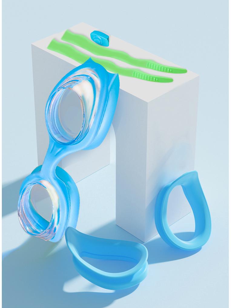 Occhialini da nuoto in silicone anti-appannamento per bambini - Impermeabili, Attrezzatura da allenamento ad alta definizione per bambini