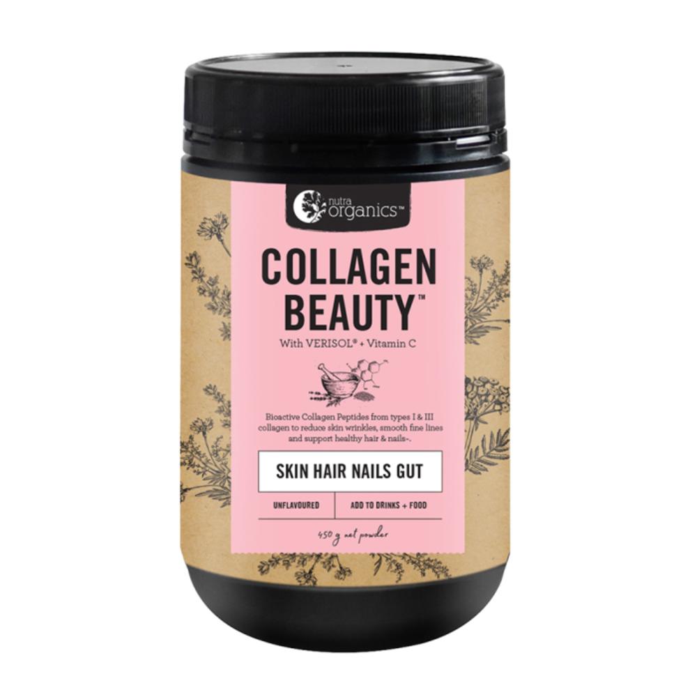 Nutra Organics Collagen Beauty Bioactive Collagen Peptides + Vitamin C Unflavoured 450g