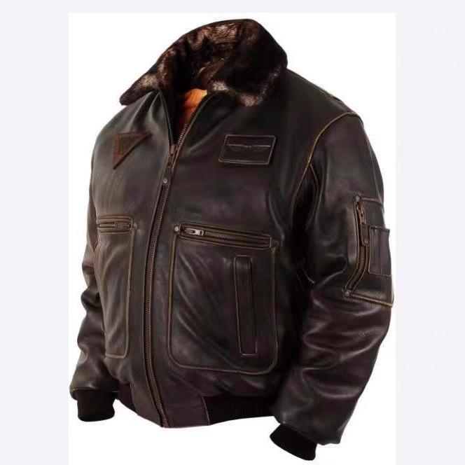 Zipper brown casual straight hem youth not hooded winter lapel bag cover digging bag jacket