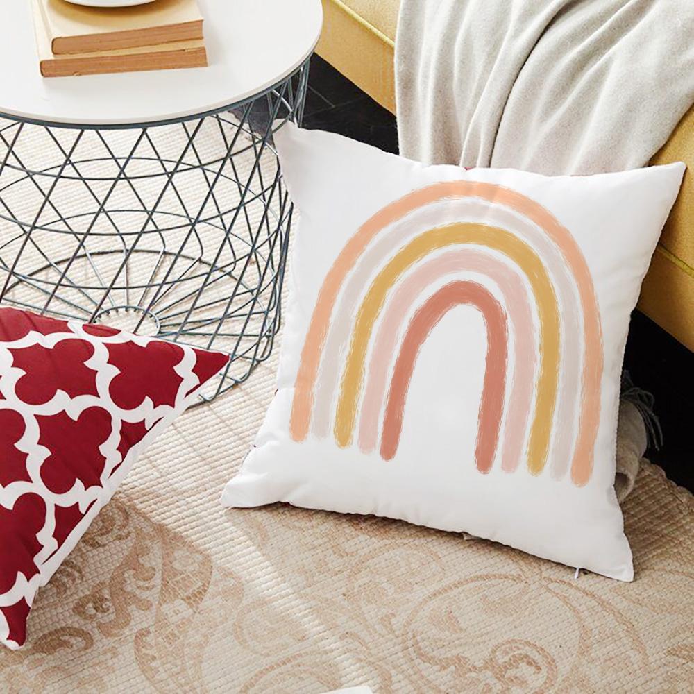 45x45cm Polyester Rainbow Print Cushion Cover Adult Kids Pillowcase Home Housewarming Birthday Gift