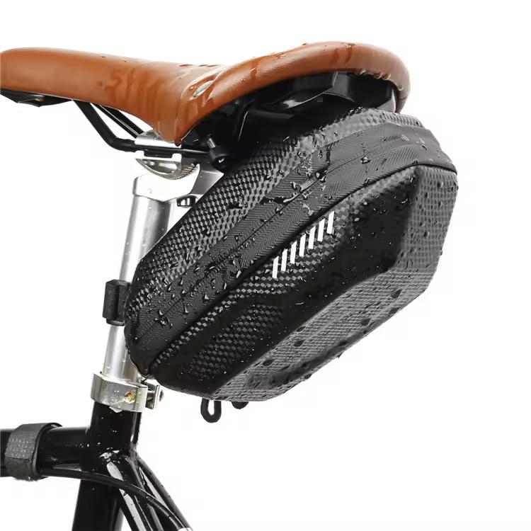 New Trendy Carbon Pattern Waterproof Large Capacity Hard Shell Bicycle Saddle Bag Bicycle Bag Waterproof Bicycle Bag чёрный