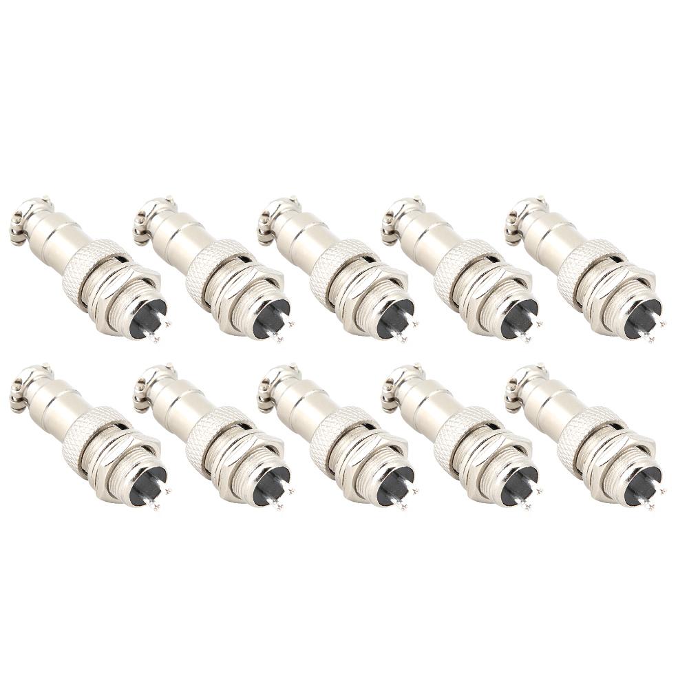 10pcs Aviation Socket Plug GX12 2 Core Connector Signal Transmission