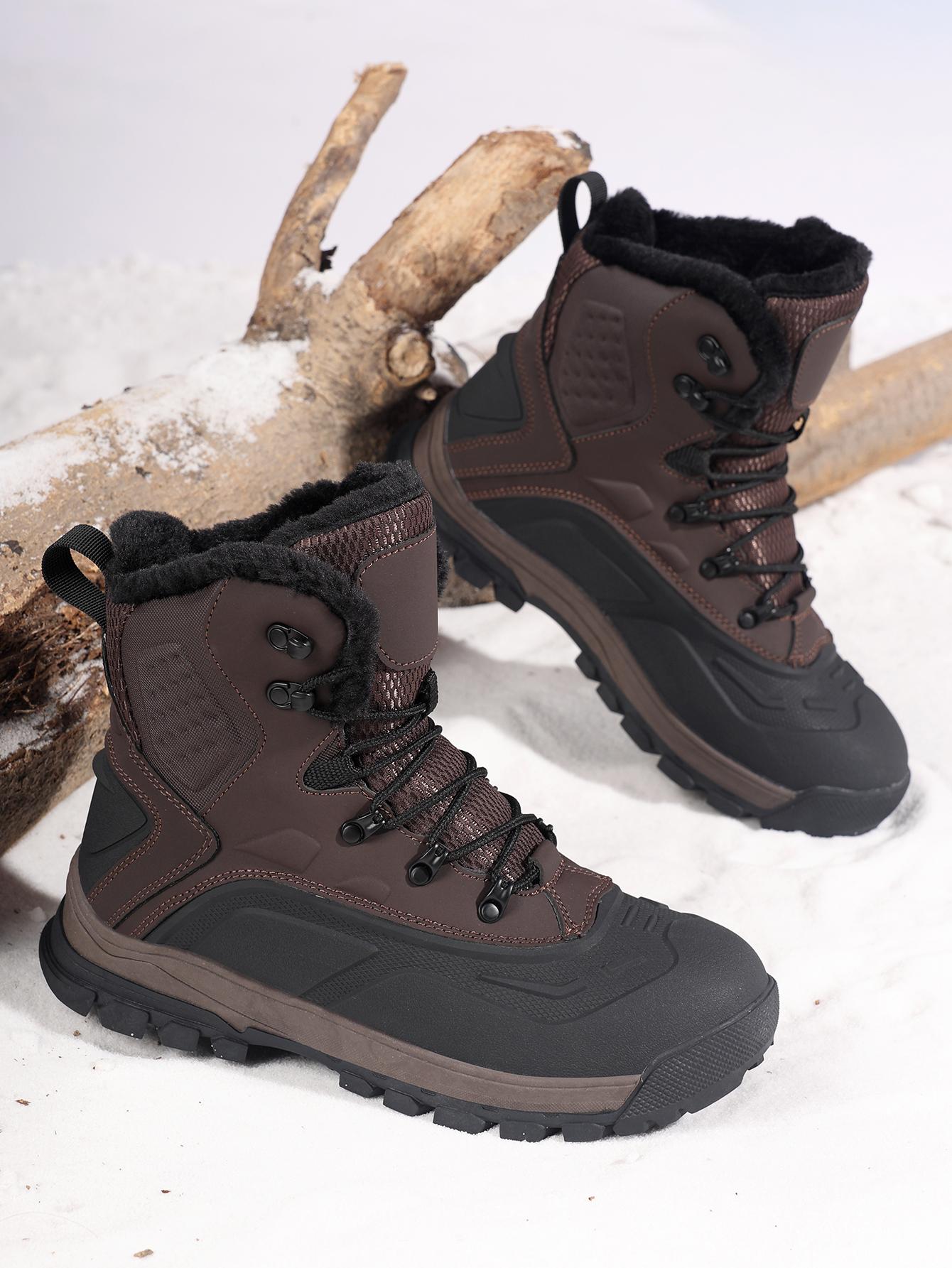 

Зимние теплые мужские ботильоны, удобные мужские снегоступы, уличные хлопковые рабочие ботинки, нескользящие водонепроницаемые мужские ботинки для хайкинга и скалолазания 39 хаки