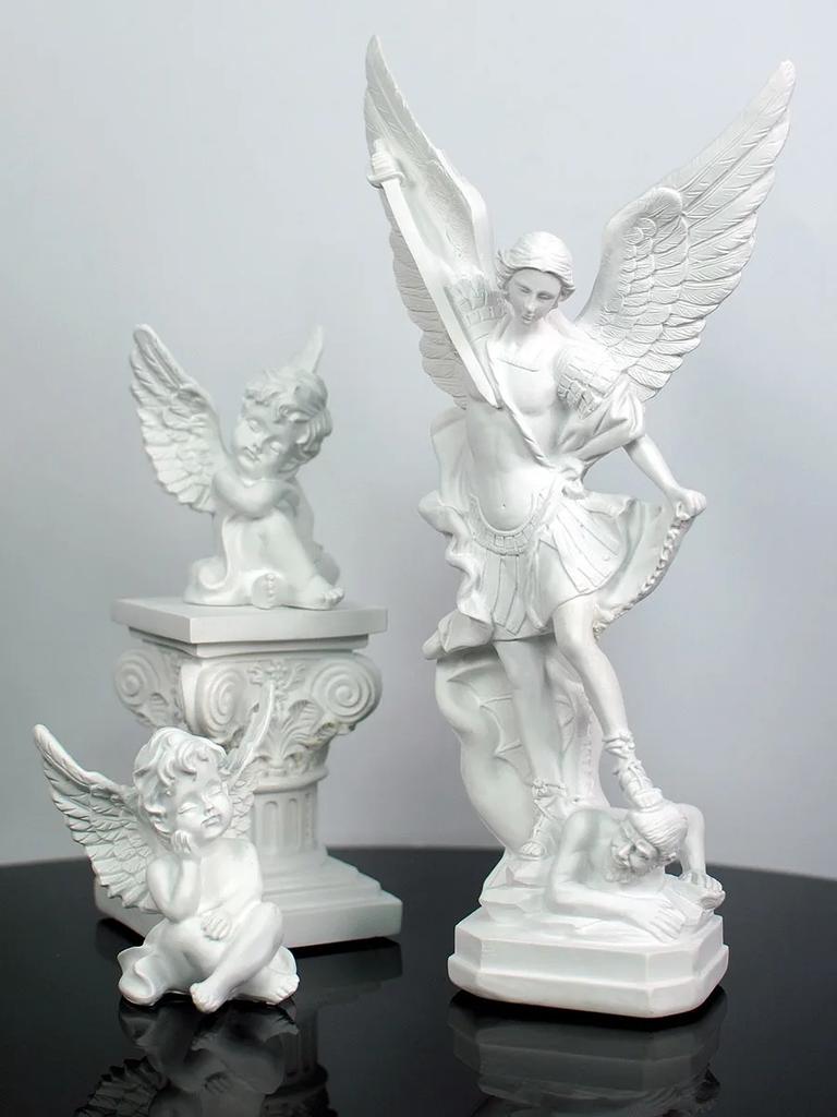 European archangel Michael Figurine Sculpture Living Room Decoration Home Decoration,Angel Resin Statue Ornaments Business Gift