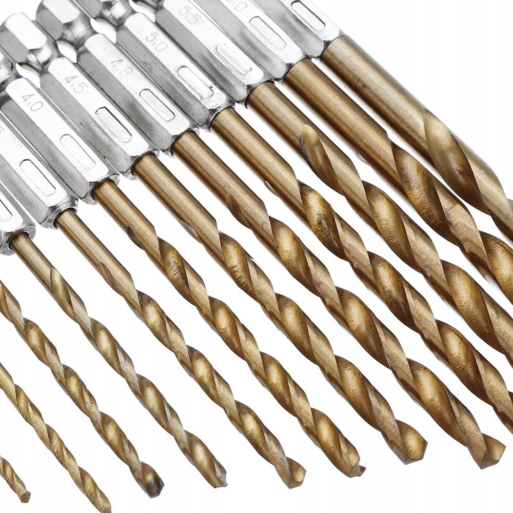 Rosfix Zestaw Wierteł Tytanowych Do Metalu – 13 Wierteł Ø 1,5–6,5 Mm | Stal HSS | Powłoka Azotku Tytanu, Wysoka Precyzja