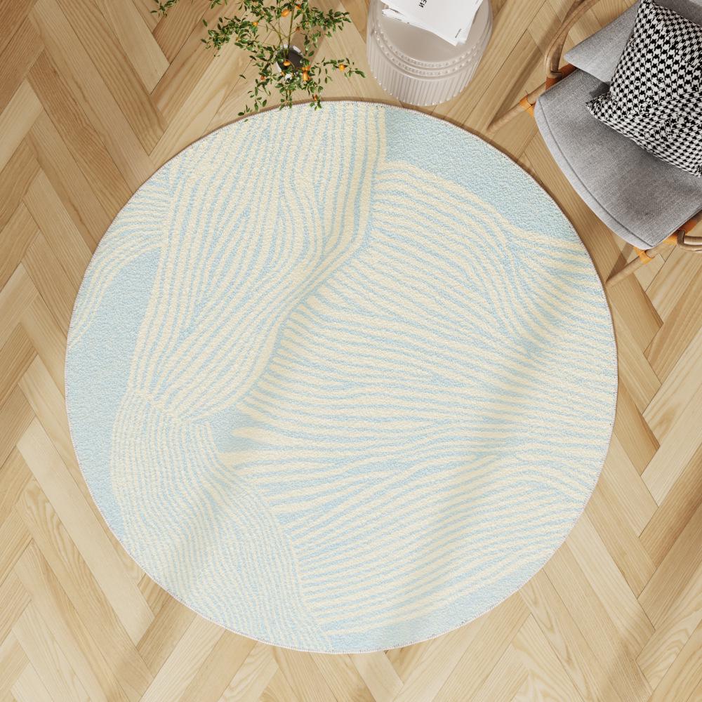 

Круглый ковер в стиле ваби-саби: Гостиная в стиле японского минимализма, кабинет, журнальный столик и коврик для спальни с простыми скандинавскими линиями 80*80cm