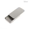 1PCS Small Empty Metal Tin Silver Black Rectangular Flip Storage Box Case Organizer for Money Coin Candy Key Container Jar Cans