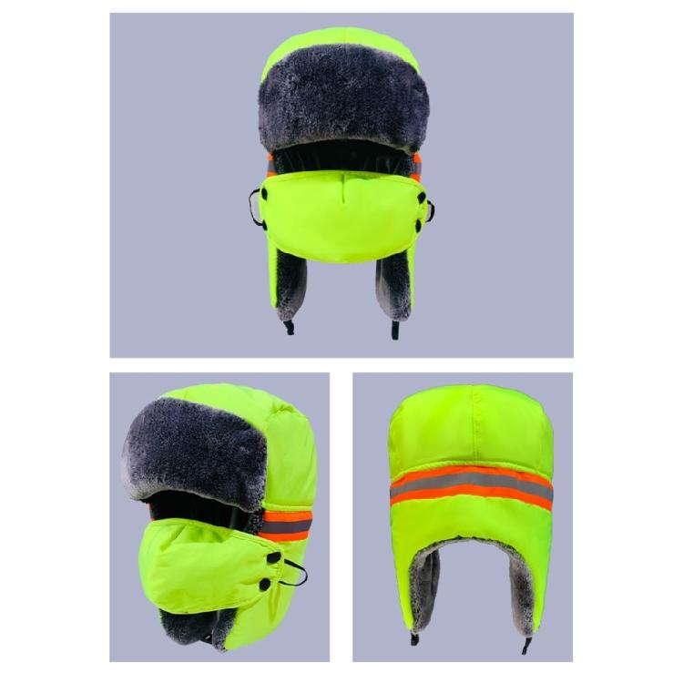 Visibility Reflective Safety Hat for Outdoor Activity Cold Weather Windproof Warm Winter Hat for Construction Workers