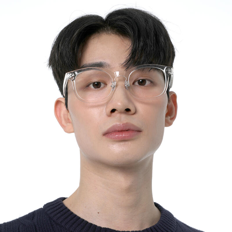 SBKA Solar-C02 Clear Horn-Rimmed Glasses (Blue Light Blocking)