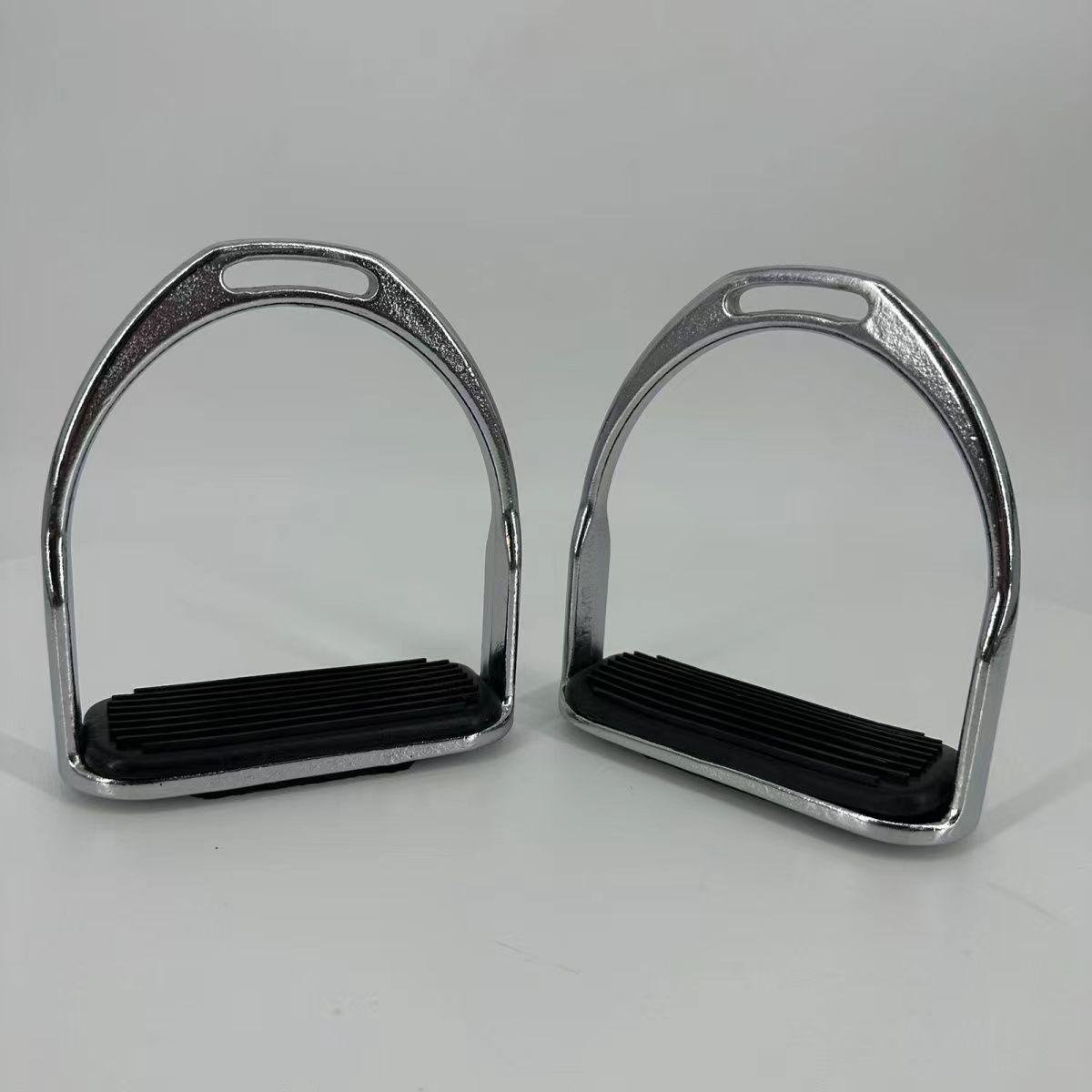 Non-Slip Electroplated Carbon Steel Riding Stirrup Footrest for Equestrian Tack Default белый