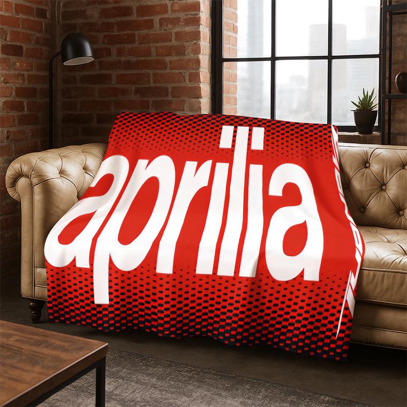 

Racing Car Aprilia Logo Moto Flannel Blanket Soft Warm Blanket Throw Blanket for Bedroom Living Room Bed Travel Picnic Gift 75x90cm