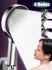 New 15CM Big Panel Turbocharged Bathroom Shower Head 3 Modes High Pressure Water Saving Sprayer Supercharged Handheld Showerhead