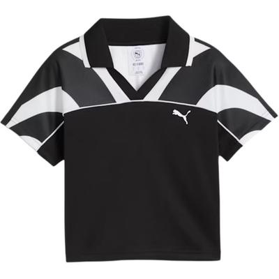 Logo Slim Fit Short Sleeve Soccer Shirt Women Tops Black 629783-01