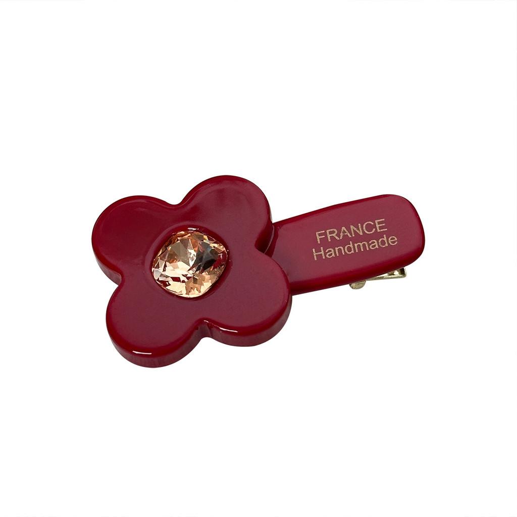 Floral Crafted Beautifully Mini Hair Clips With Sparkling Rhinestones For A Chic Daily Look