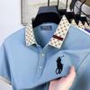 Polo Ralph Lauren 2025 Léto Pánské Nové Výšivka Pony Jednobarevné Volné Barevný Límec Business Casual Polokošile