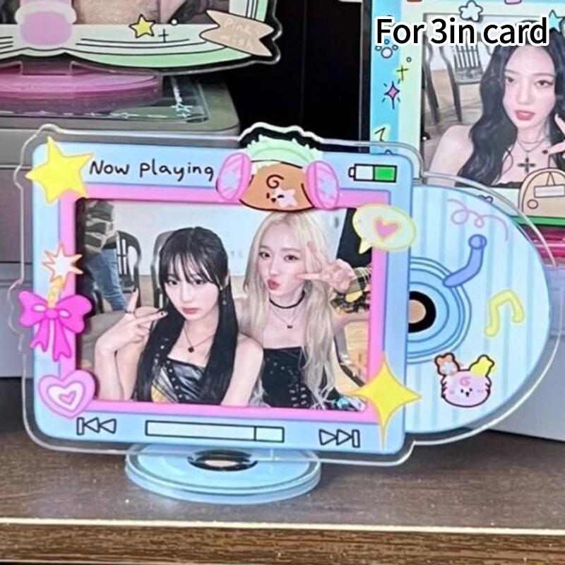 Transparent Photocard Holder Acrylic Photo Frame Kpop Idol Card Display Stand Bag Pendant Photocards Packaging Supplies Set