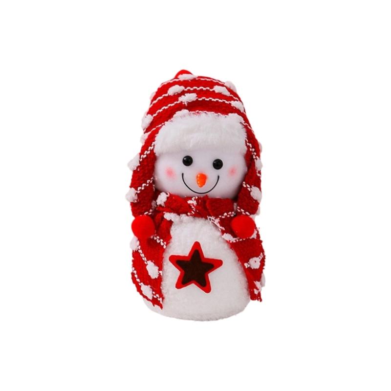Plush Snowman Doll Desktop Ornaments Lovely Christmas Snowman Decorations For Outdoor Indoor Holiday Festival Wedding