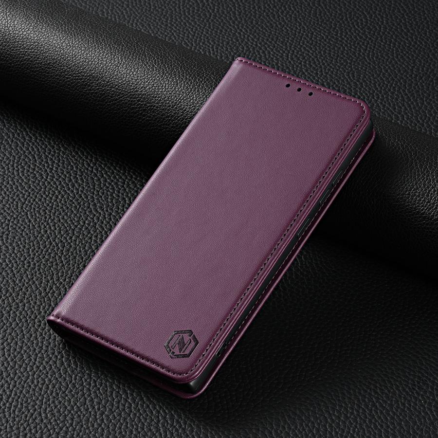 Lommebok Hudvennlig kortspor Sterk magnetisk flip-lærveske til Samsung Galaxy iPhone Xiaomi Redmi Huawei Honor-deksel