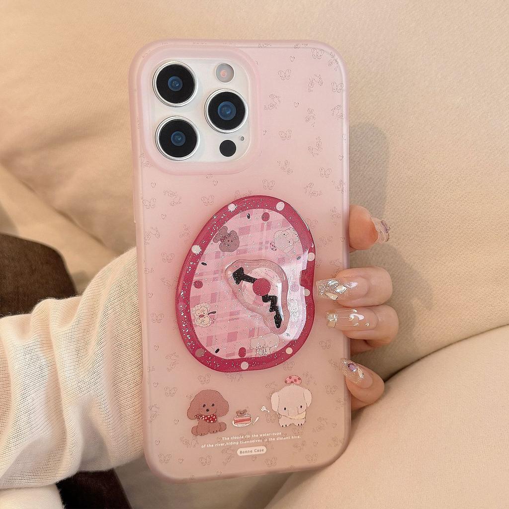 Three dimensional Rotating Clock Suitable for Apple 16 Mobile Phone Case 17promax Fantasy Small Animal Iphone15 Soft Case 13
