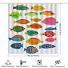 Bright Fish Shower Curtain Set Waterproof Fabric For Bathroom Decor Colorful Fruits Seafood Print 3D Custom-Made Waterproof Bath
