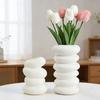 White Faux Ceramic Vase Minimalist Modern Small Flower Vase for Pampas Grass Decorative Vase for Home Office Table Decor Wedding Centerpiece
