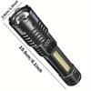 1 High Lumen Rechargeable Flashlight, ABS LED Flashlight XHP50 USB Super Bright Flashlight, Handheld Digital Display Flashlight
