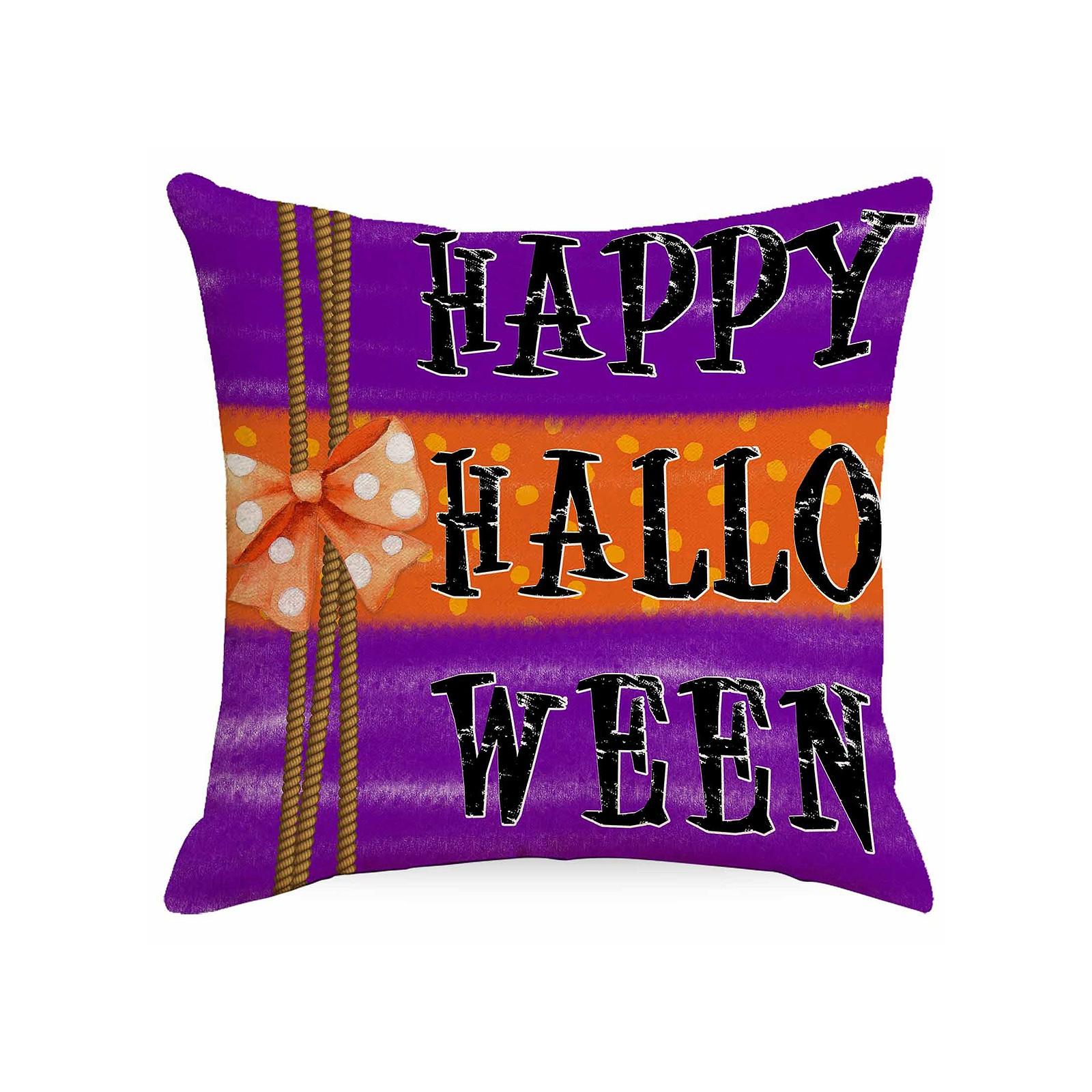 

Декоративная льняная наволочка на подушку на Хэллоуин с односторонним принтом (Вставка для подушки не входит в комплект) One Size