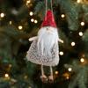 Plush Christmas Snowman Pendant Reindeer with Bells Xmas Tree Pendants Santa Claus Christmas Doll Ornaments New Year Decor