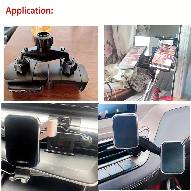 Universal 17mm Ball Head Car Phone Holder Adapter Holder Modification Accessory to Connect 2 Mobile Phones