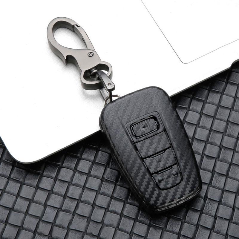 Carbon Fiber Auto Schlüssel Abdeckung Fall Für Toyota C-HR CHR RAV4 RAV 4 Corolla Camry Avalon Land Cruiser Prado Prius   