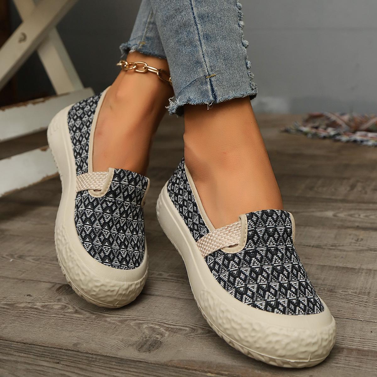 

Мода 2024 года, высококачественная женская обувь в этническом стиле, плетеная обувь с вышивкой, женская модная дышащая повседневная обувь на плоской подошве для женщин 41 темно-синий